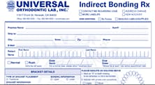 Indirect Bonding Prescription Sheet